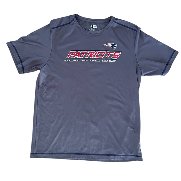 NFL Team Apparel New England Patriots Men’s XL Short Sleeve Polyester Gray - Picture 1 of 4